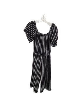 Ambiance Black and White Striped Jumpsuit